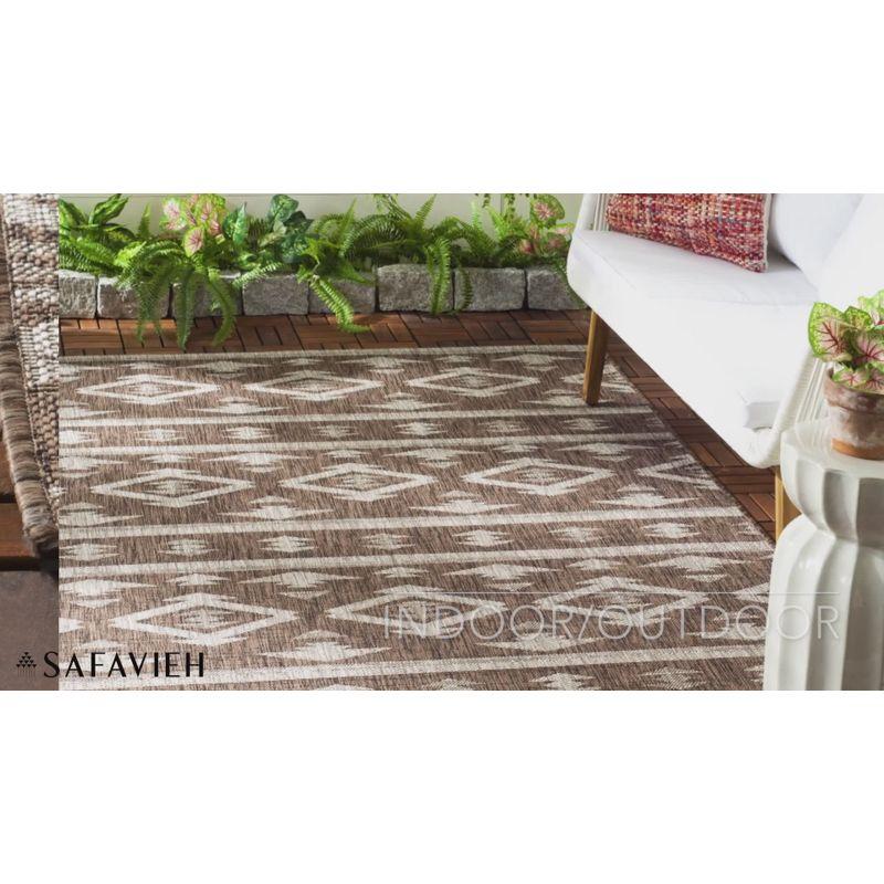 Courtyard CY8863 Power Loomed Indoor/Outdoor Area Rug - Black/Grey - 5'3"x5'3" - Safavieh.