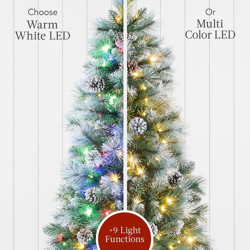 Best Choice Products Pre-Lit Artificial Scotch Pine Pencil Christmas Tree w/ LED Lights Metal Stand