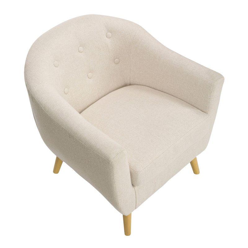 Rockwell Polyester/Wood Accent Chair with Ottoman, Button-Tufted - LumiSource