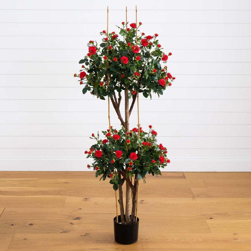 Nearly Natural 5-ft Mini Rose Silk Tree