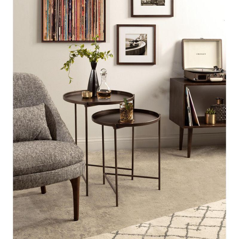 Kate and Laurel Ulani Round Metal Accent Table Set