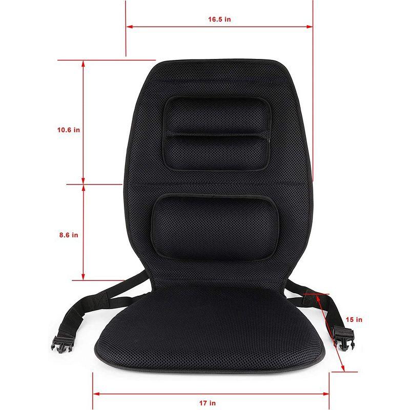 FOMI Black Gel and Foam Seat Cushion with Back Support