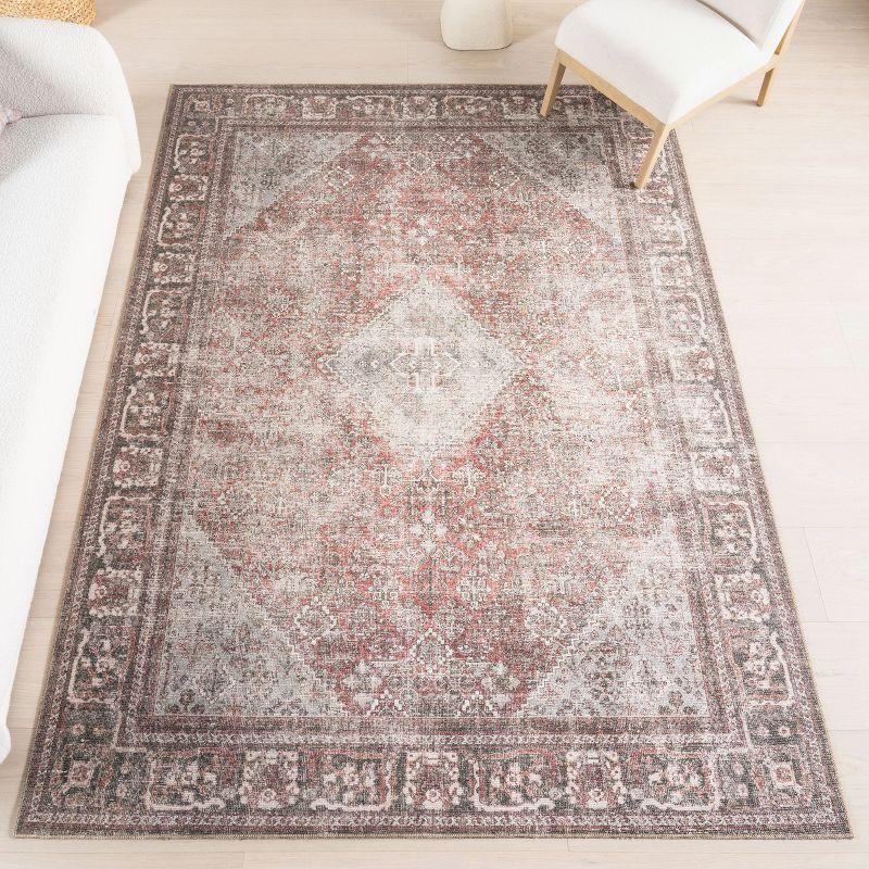 Nuloom Hillstone Collection Maybelle Traditional Vintage Medallion Area Rug, 7' 10" x 10', Grey