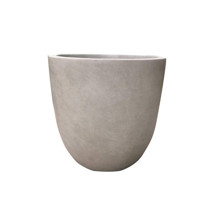 Rosemead Home & Garden Concrete Outdoor Planter Pot Beige 18"x18"x17"