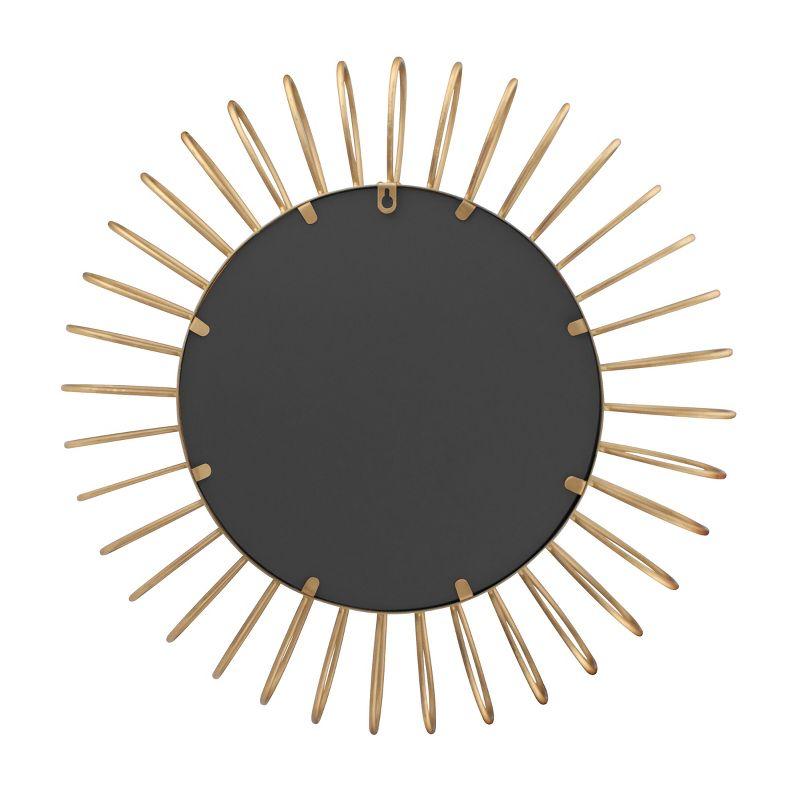 24" Metal Sunburst Round Hanging Wall Mirror Gold - Stonebriar Collection