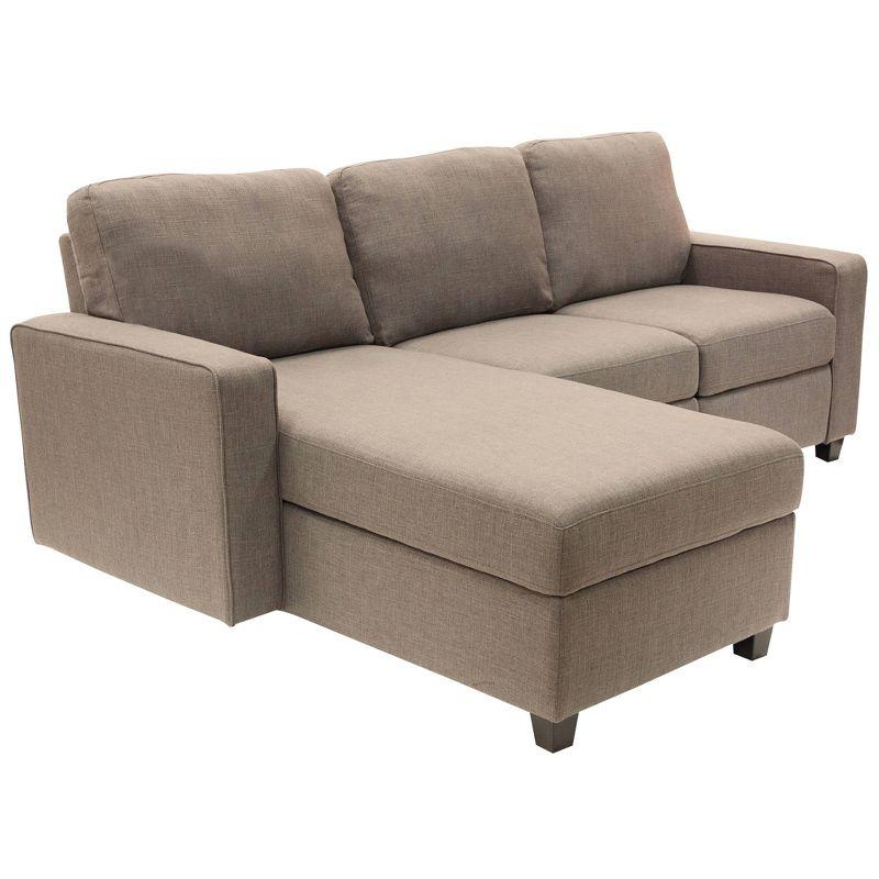 Oatmeal Polyester 3-Seater Sleeper Sectional with Inner-Spring and Storage