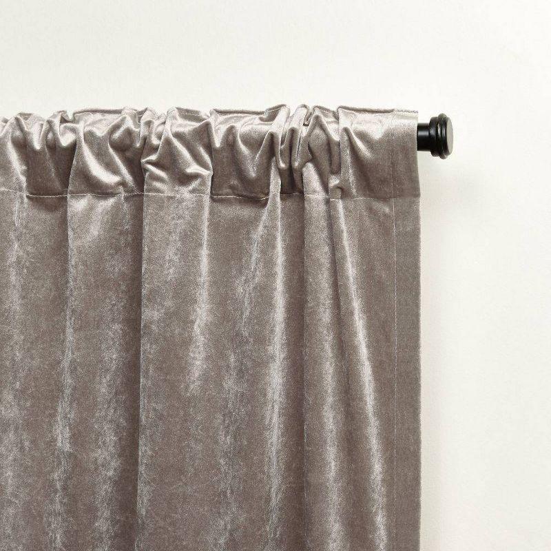 Set Of 2 Velvet Back Tab Light Filtering Window Curtain Panels - Exclusive Home