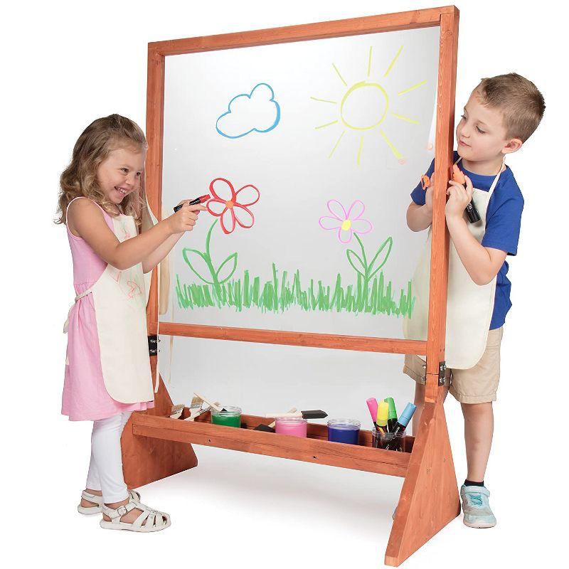 Double Sided Wooden and Plexiglass Art Easel for Kids