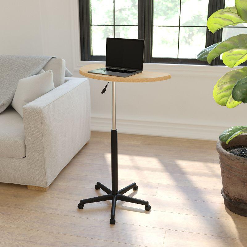 Flash Furniture Maple Sit to Stand Mobile Laptop Computer Desk
