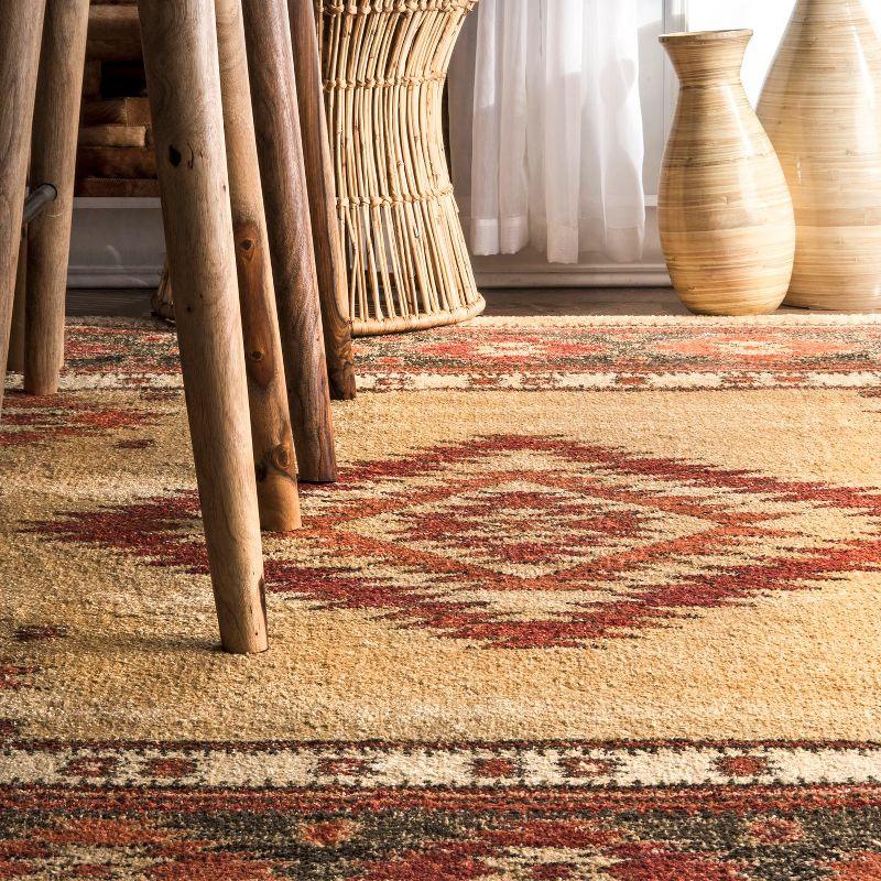 Reversible Margene Tribal Diamond 5' x 7' Beige Area Rug