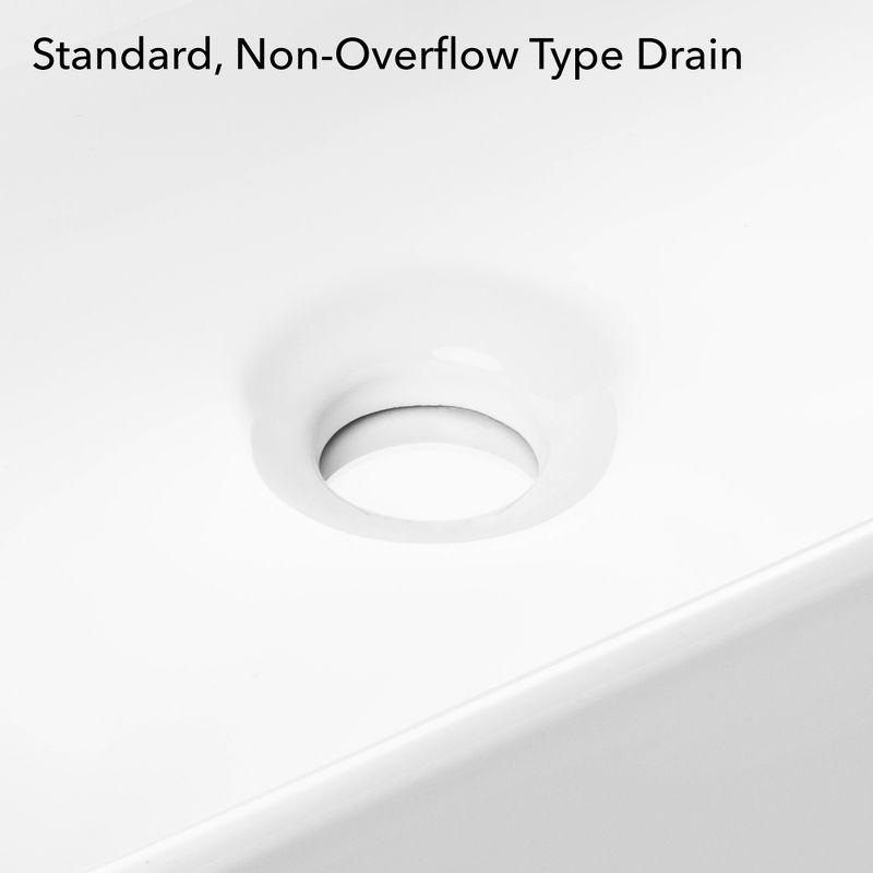 Miligore VESSEL-SK81 Miligore 15'' White Ceramic Rectangular Bathroom Sink