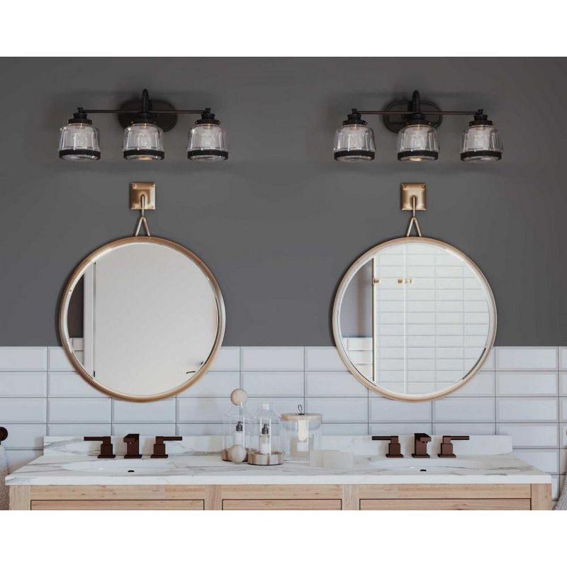 Progress Lighting Judson 3-Light Bath Vanity in Antique Bronze with Schoolhouse Globe Shade