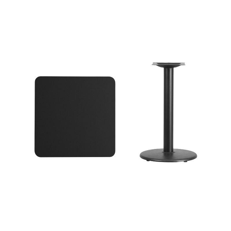 24'' Square Black Laminate Dining Height Table