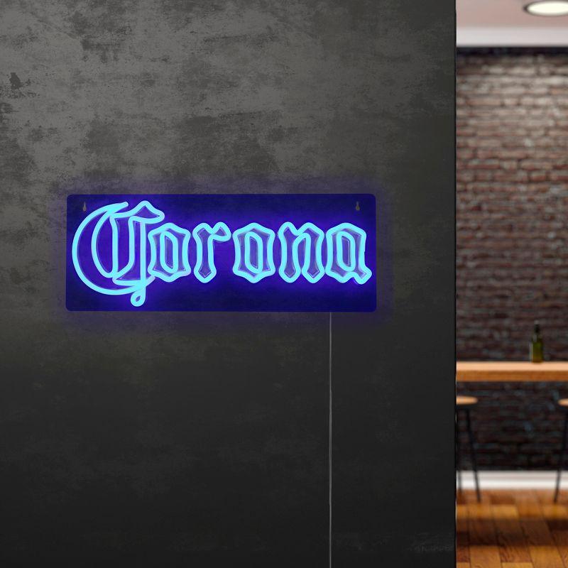 Blue Neon LED Corona Logo Wall Sign