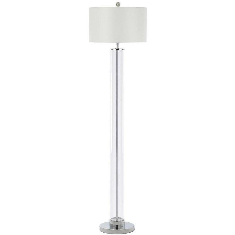 Lovato 64" Clear Glass & Polished Chrome Traditional Floor Lamp