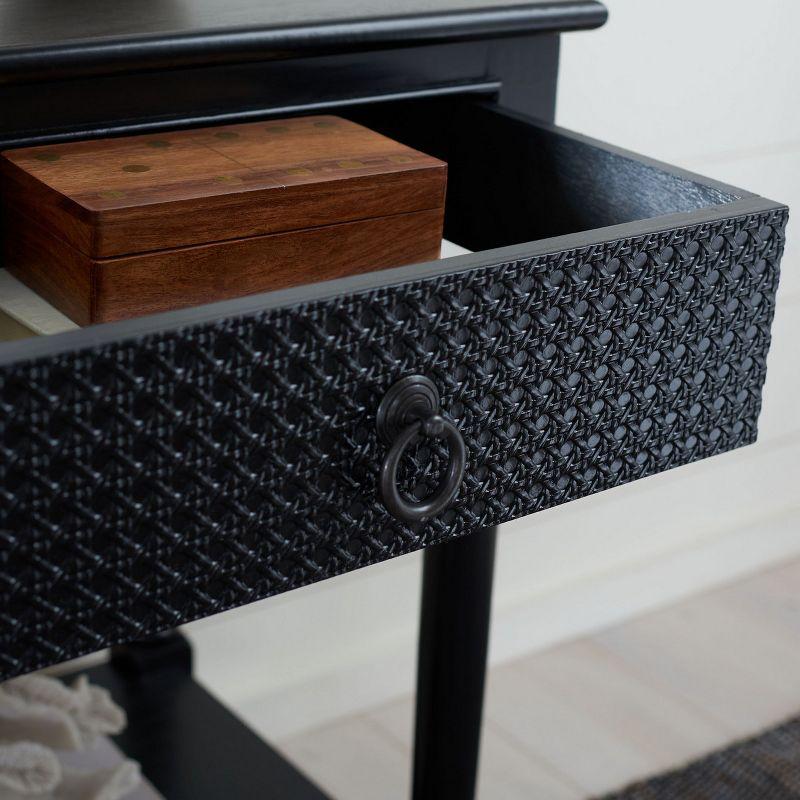 Haines 1 Drawer Accent Table - Black - Safavieh.