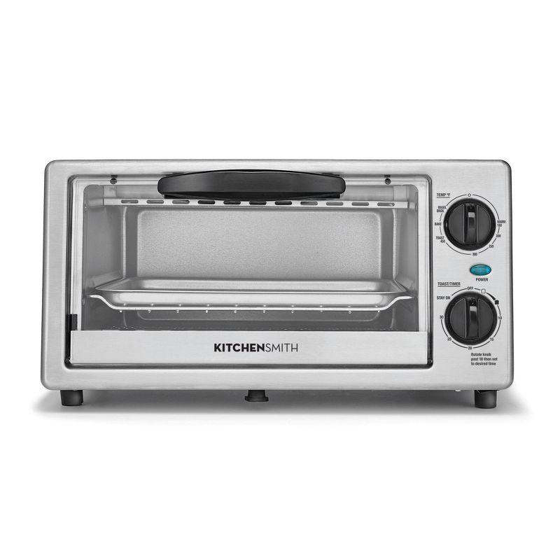 Stainless Steel 4-Slice Toaster Oven with Automatic Shutoff