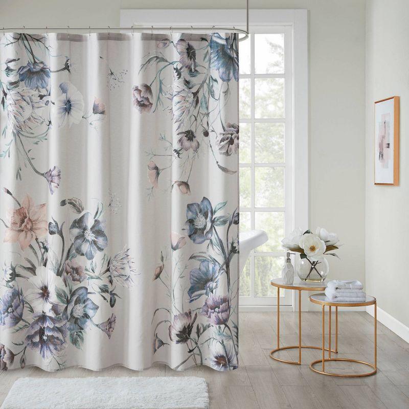 Madison Park Cassandra Printed Cotton Shower Curtain