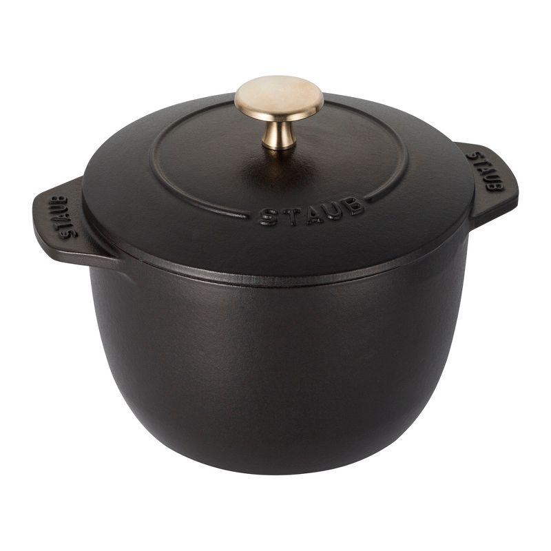 Charming Petite Matte Black Cast Iron French Oven