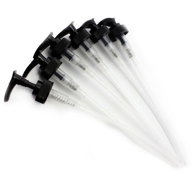 Cornucopia Brands 28-400 Replacement Pumps for Soap Dispensers/Lotion Bottles 6pk; Black Plastic w/ Long 8IN Dip Tubes