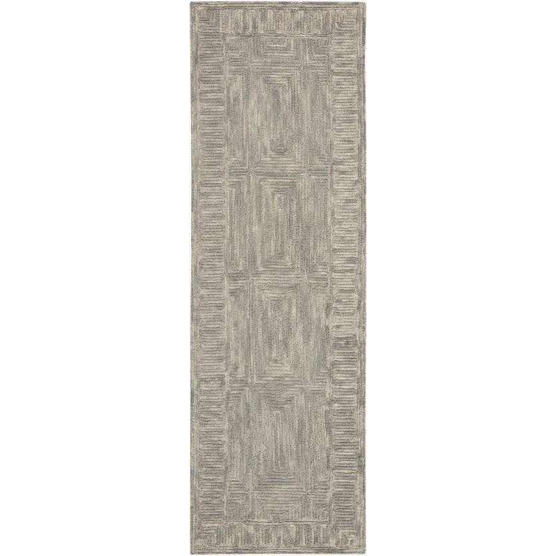 Handmade Vail Modern Gray Wool 2'3" x 7'6" Area Rug