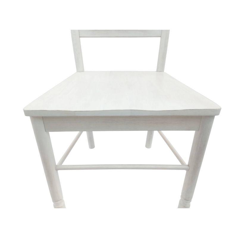 Carolina Living Josefine Dining Chair White Wash: Solid Rubberwood, Ladder Back Design, Unfinished Surface