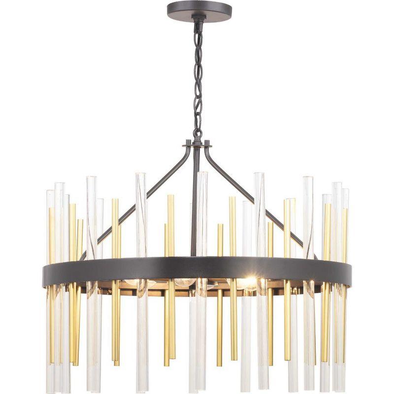 Progress Lighting Orrizo 6-Light Chandelier, Black Finish, Clear Glass Shade