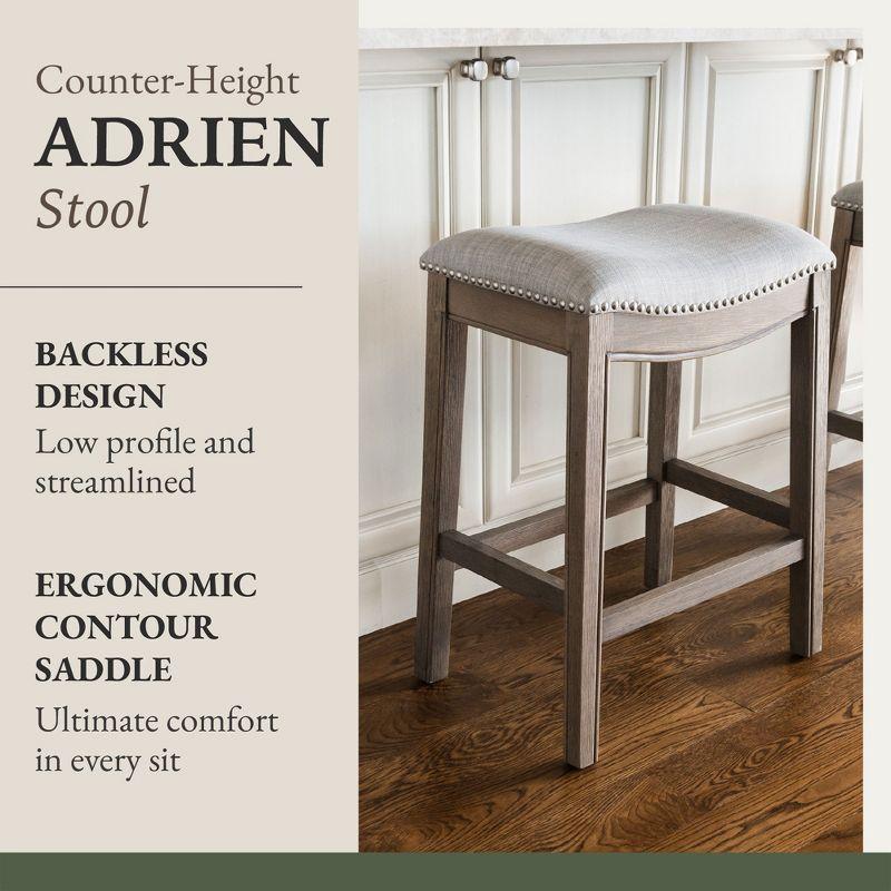 Maven Lane Adrien Backless Saddle Kitchen Counter Stool with Fabric Upholstery