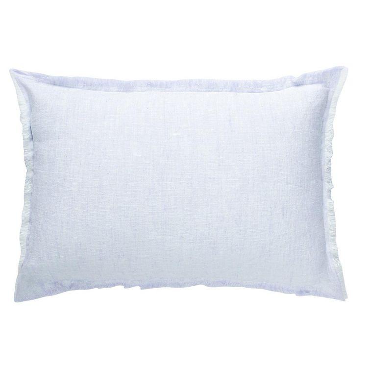 Sky Blue Fringe Soft Linen Pillow