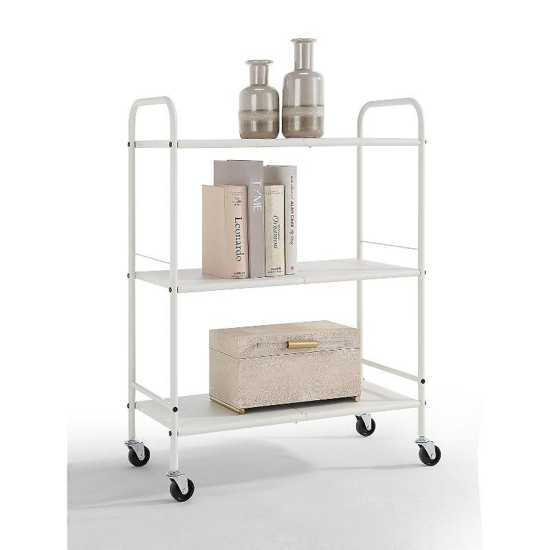 SunnyPoint 3-Tier Wide Rolling Organizer Utility Craft Cart White (YJ-WIDE-W)