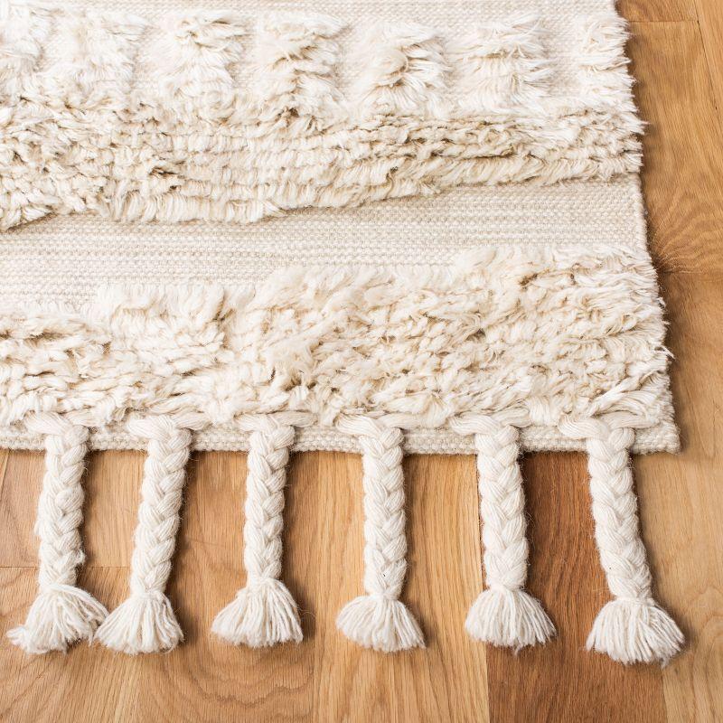 Ivory Elegance Hand-Knotted Wool Rectangular Area Rug