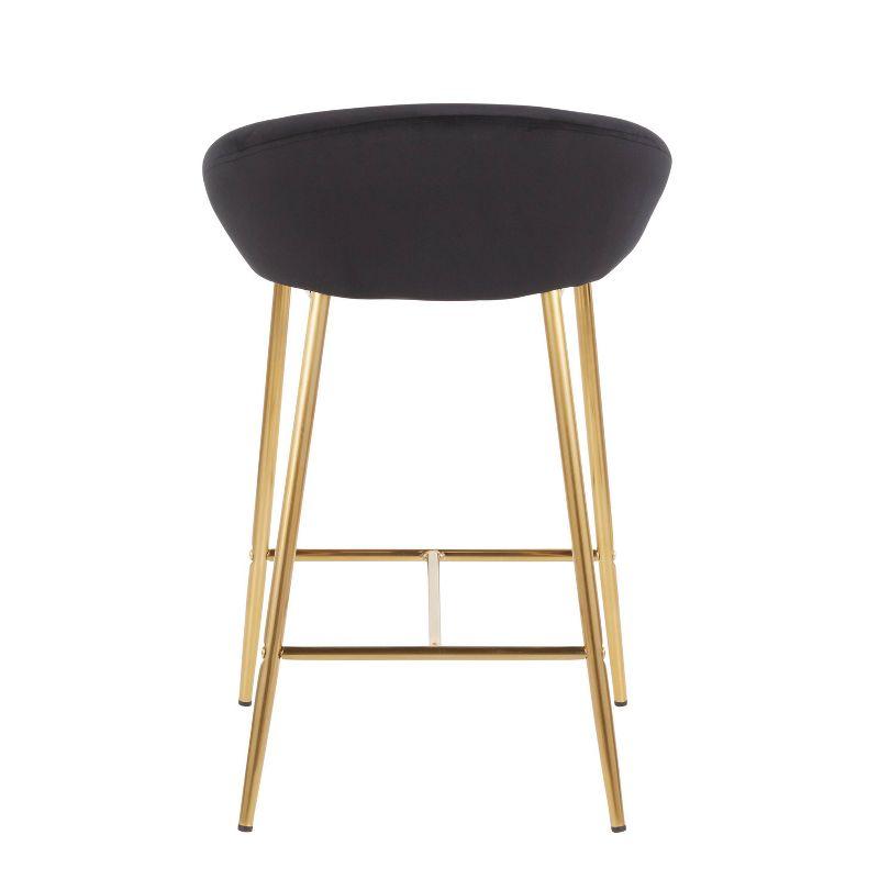 Wenty Glam Upholstered Counter Stool with Metal Frame (Set of 2)