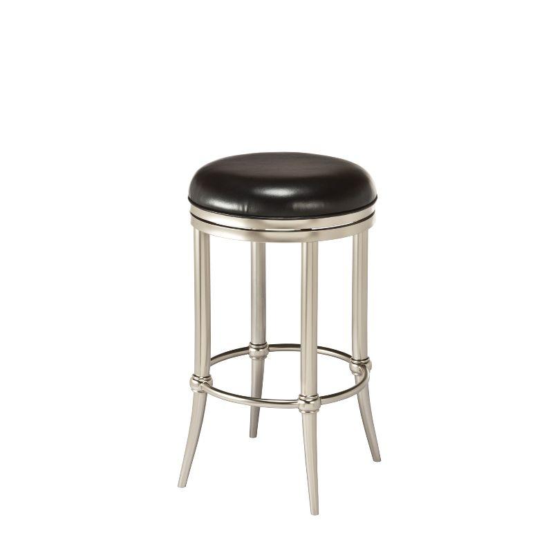 Cadman 26" Matte Nickel Backless Counter Height Swivel Stool