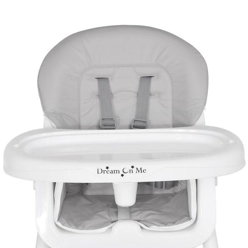 Dream On Me Portable 2-In-1 Table Talk High Chair - Convertible Compact and Lightweight, Grey