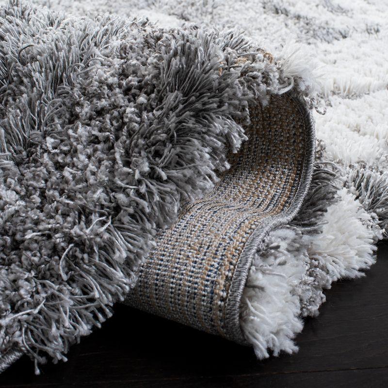 Horizon Shag 800 HZN890 Machine Made Area Rug - 5'x5' - Grey/Ivory - Safavieh