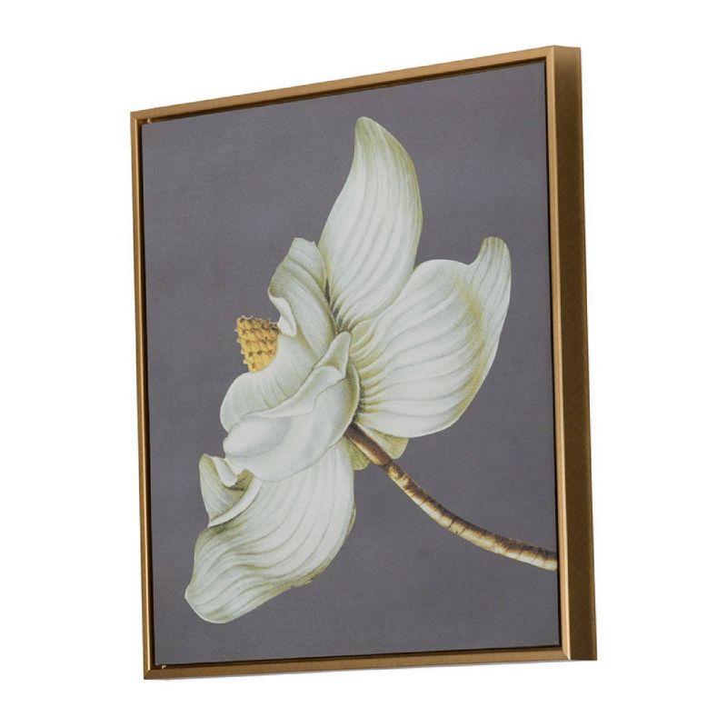 Blooming Florals Framed Wall Art -20"W X 1.5"L X 20"H - Gold