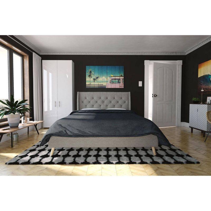 Her Majesty Upholstered Wingback Bed