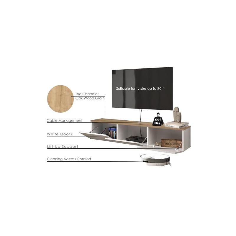 Atelier Mobili Floating TV Stand TV Stand up to 75 inch TV Floating TV Stand Wall Mounted Floating Entertainment Center TV Stands