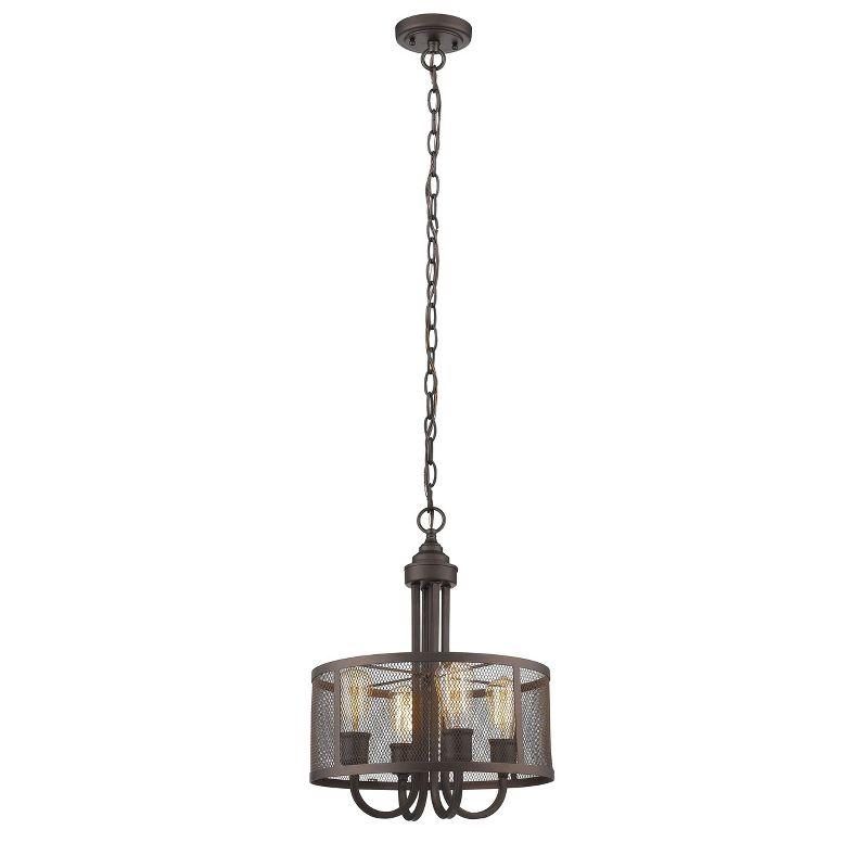 Chloe Lighting Ironclad Industrial-Style 4 Light Rubbed Bronze Ceiling Pendant 16" Wide