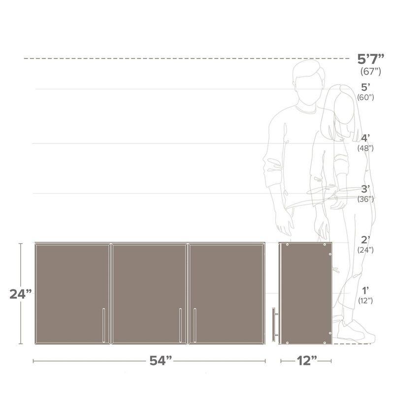 54" Elite Wall Cabinet Black - Prepac: Modern Laminated Storage, HangUps Collection, 2 Adjustable Shelves