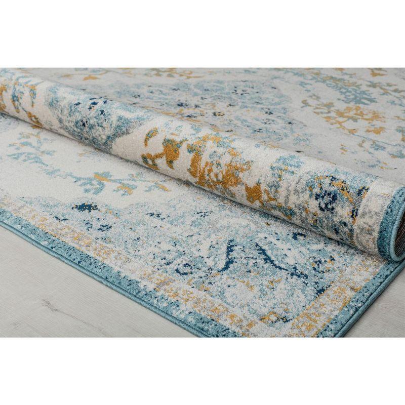 Rugs America Harper HY50C Fresh Chicory Transitional Vintage Ivory Area Rug for Dining Room Rug Neutral Rug Living Room Rug Kitchen, 2'6"x4'