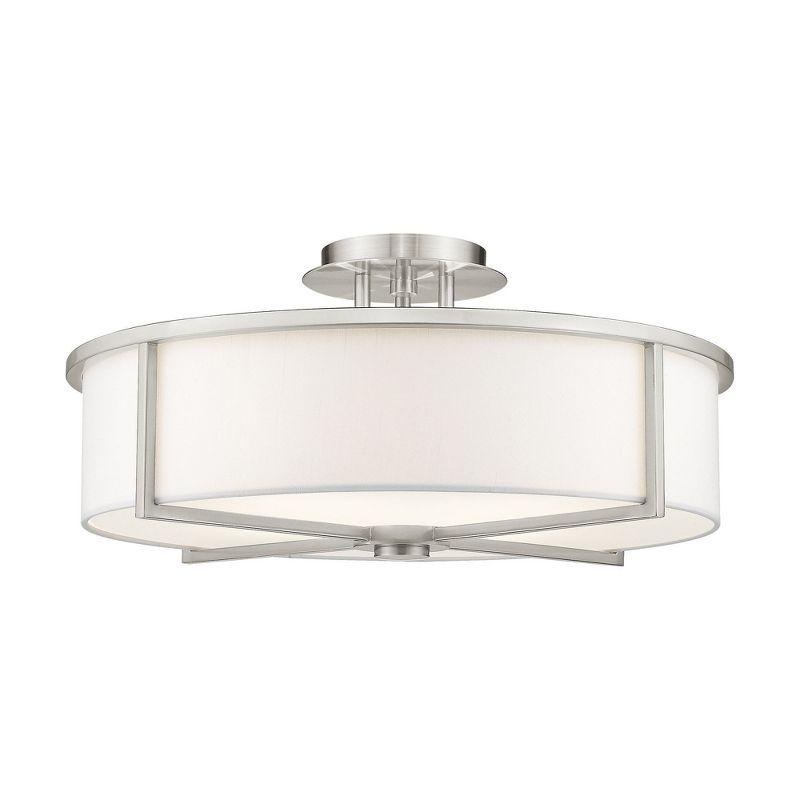 Livex Lighting Wesley 4 - Light Semi-Flush Mount in  Brushed Nickel