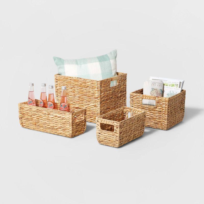 Large Woven Water Hyacinth Milk Crate - Brightroom™: Handwoven Decorative Storage Basket, Fits 13" Cube System