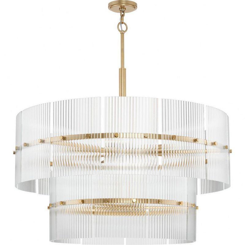 Seville Soft Gold 9-Light Contemporary Chandelier with Glass Elements