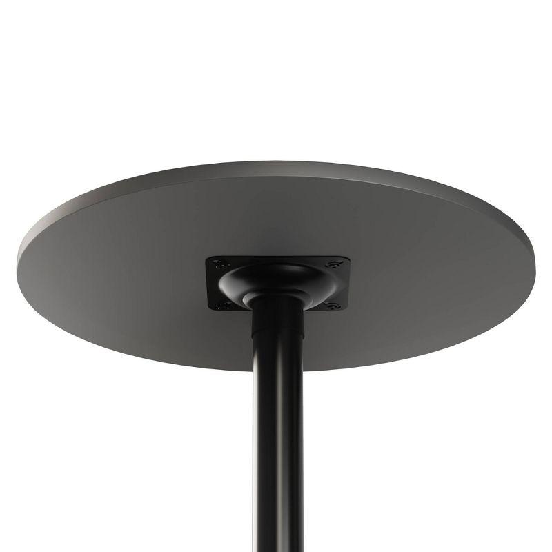 Slate Gray and Black Round Counter Height Pub Table