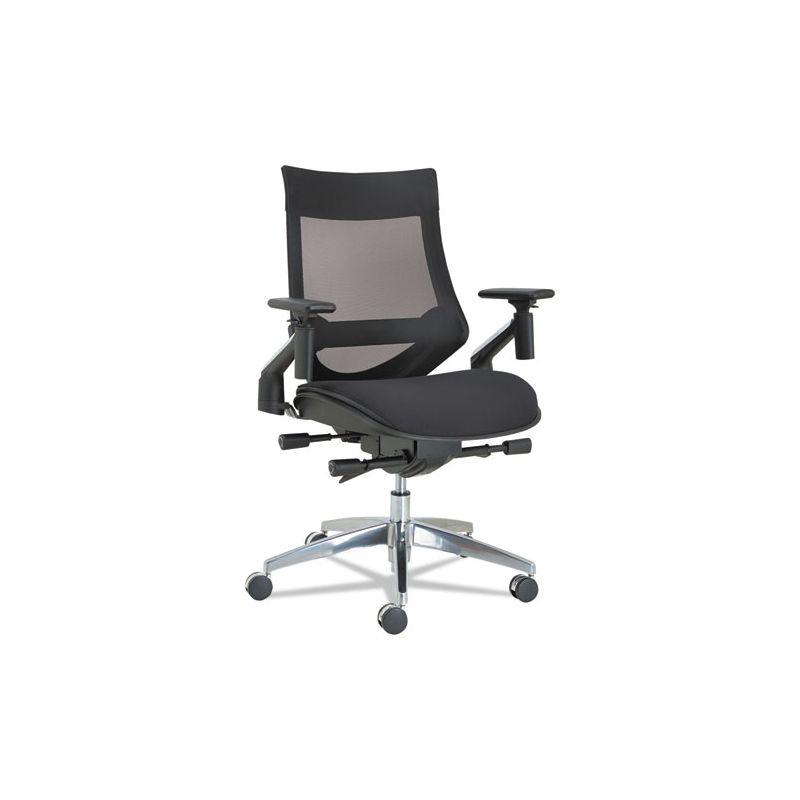 Black Mesh and Fabric Executive Chair with Adjustable Arms