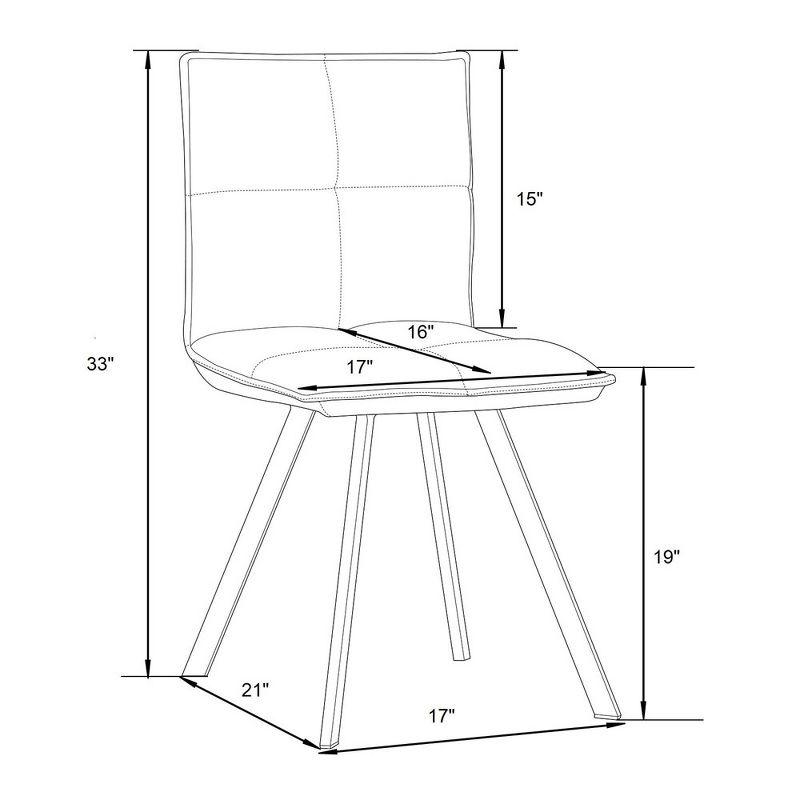 LeisureMod Wesley Modern Faux Leather Dining Chair with Black Metal Legs