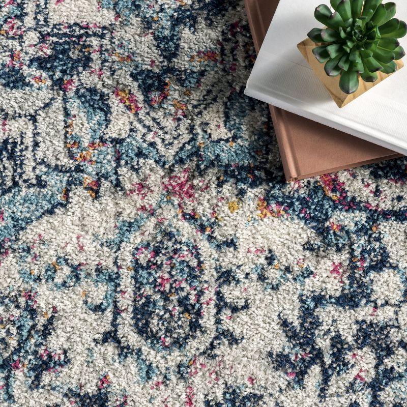 Nuloom Lilah Medallion 2x6 Runner Indoor Area Rug for Living Room Bedroom Dining Room Entryway Hallway Kitchen, Blue/Multicolor