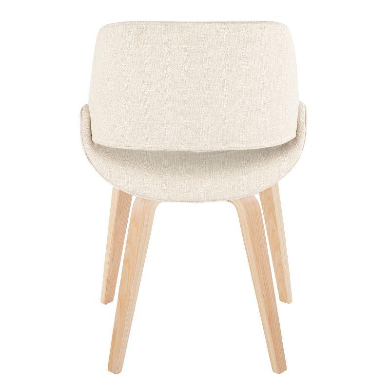 Natural Wood Cream Fabric Upholstered Side Chair