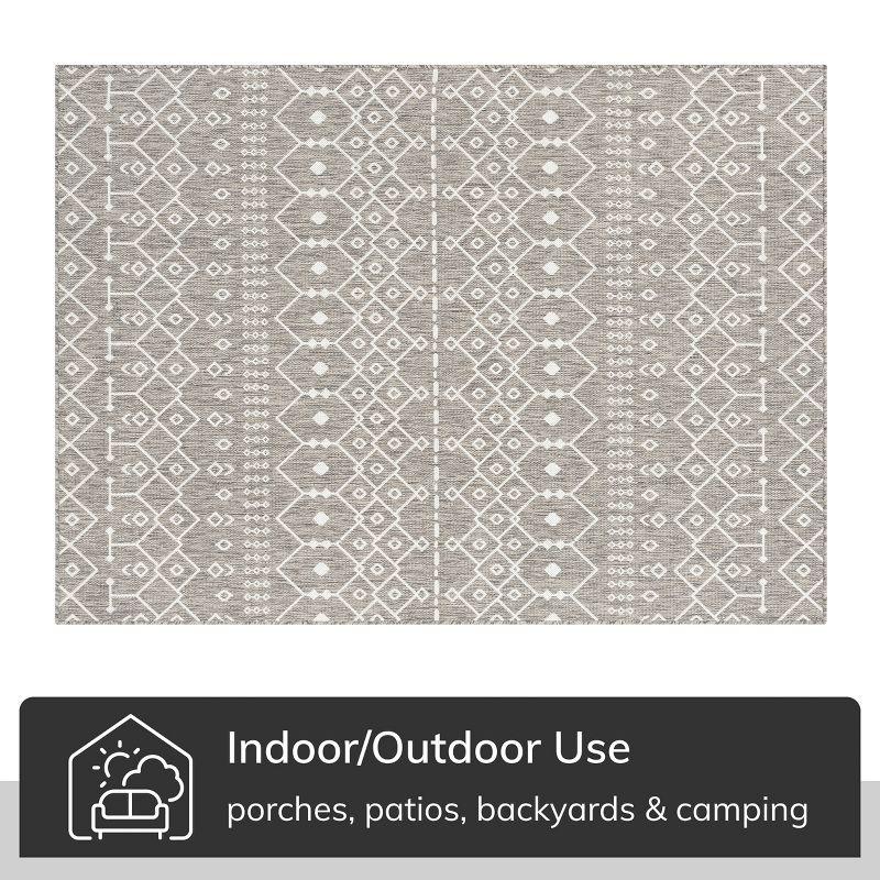 Luxe Light Grey Synthetic 8' x 10' Easy-Care Outdoor Area Rug